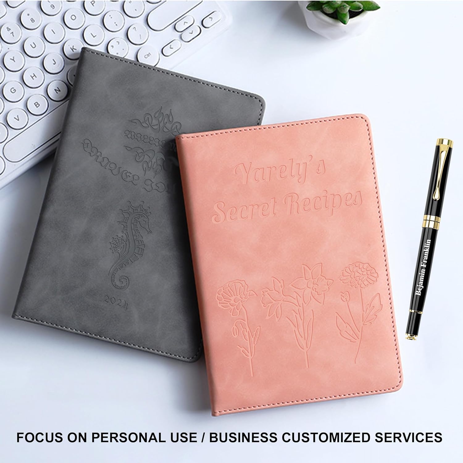 Personalized Name Leather Journal Notebook, Custom Notebook for Women, Personalized Journal, 200 Pages, Mother’s Gift, Xmas Gift for Parents, Birthday Gift, Bridesmaid Gift (Brown) - Image 6