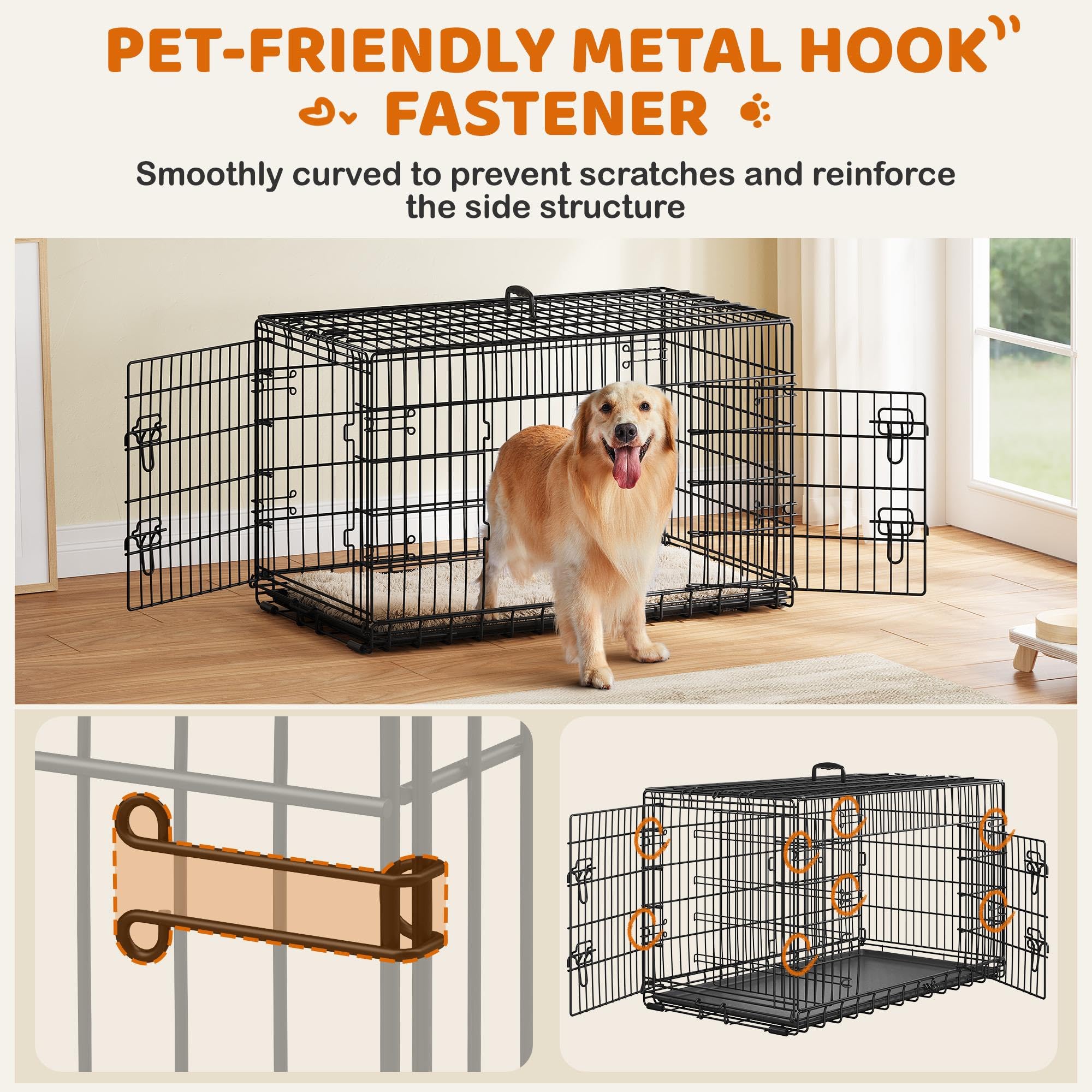 Abician Caisse de Transport pour Chien Cage Chiens Pliable 107x66x74.5 cm