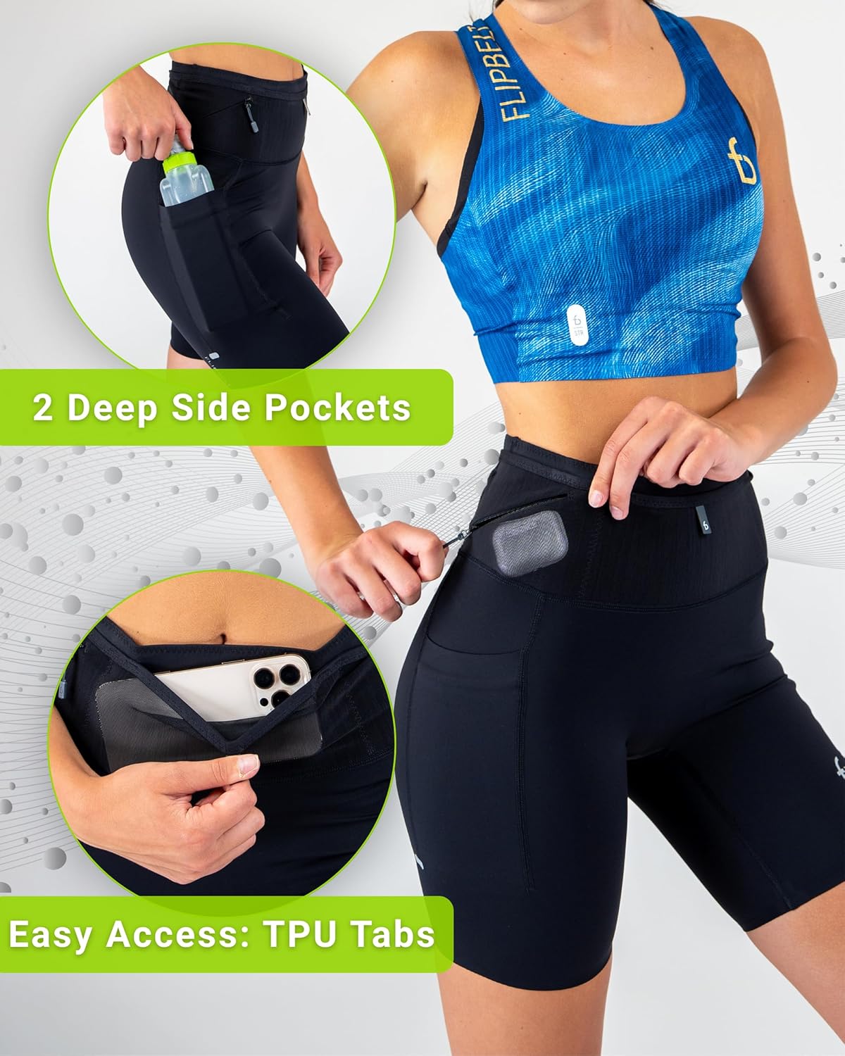 FlipBelt Women’s Air Compression Shorts – Lightweight, Moisture-Wicking with Built-in Phone Pocket – USA Small Business - Image 6