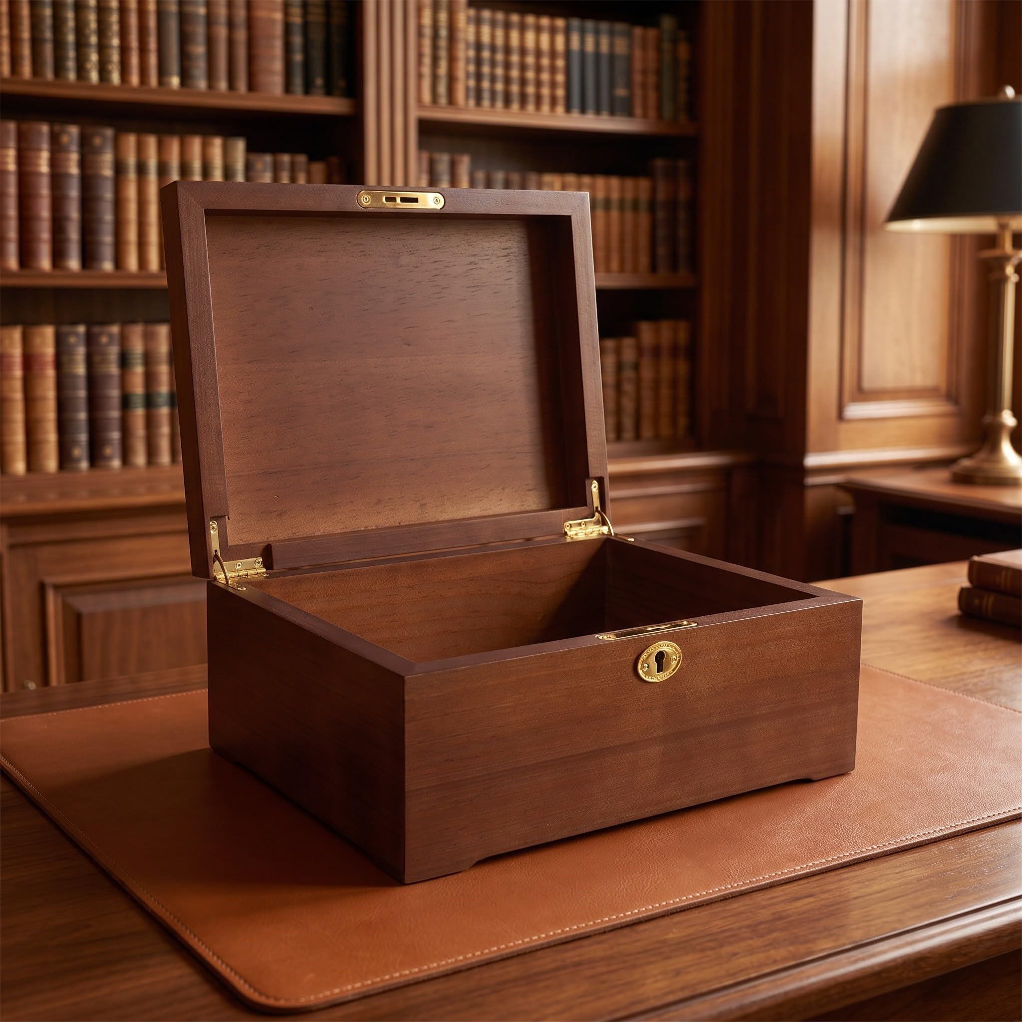 Abaodam Holz Aufbewahrungsbox mit Deckel und Schlüssel, Rustikal