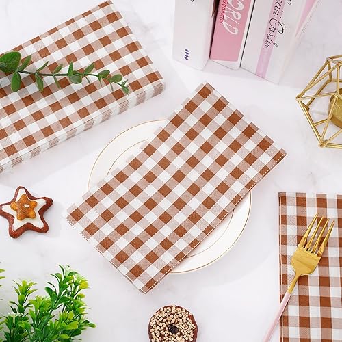 Miniatura 3 de Whaline Servilletas de terracota para invitados, paquete de papel desechable de 3 capas para boda, cena, toalla de mano para boda, cumpleaños,