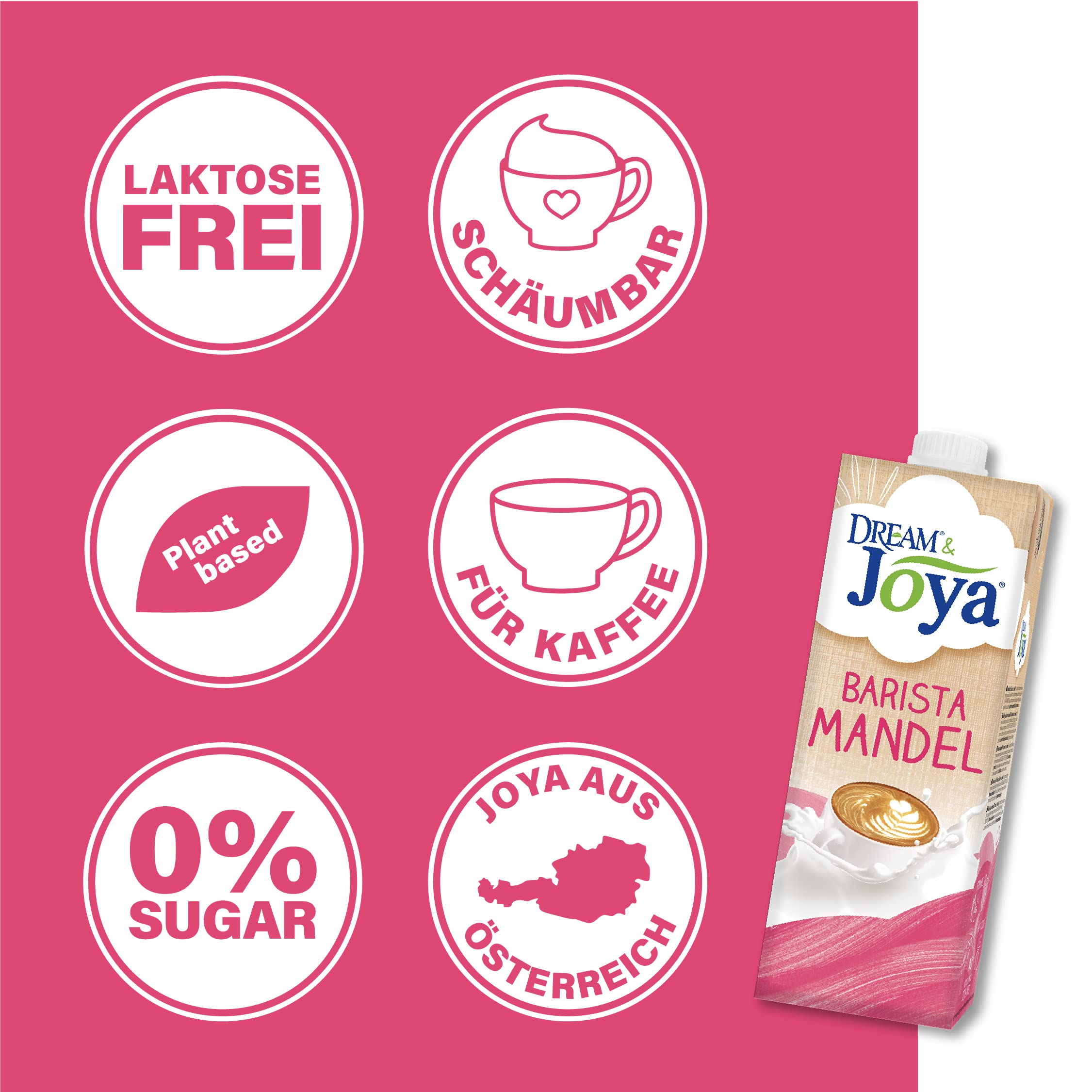 Joya Barista Almond, 10 x 1L - Pflanzliche Milchalternative, Barista-Style, vegan, milchfrei, laktosefrei, 0% Zucker, ohne Zuckerzusatz, milchfreie Alternative