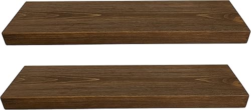 Miniatura 3 de Joel's Antiques Estantes flotantes de madera de 30 pulgadas para pared, 30 x 6 x 2 pulgadas, hechos de madera natural, estantes de pared rústicos