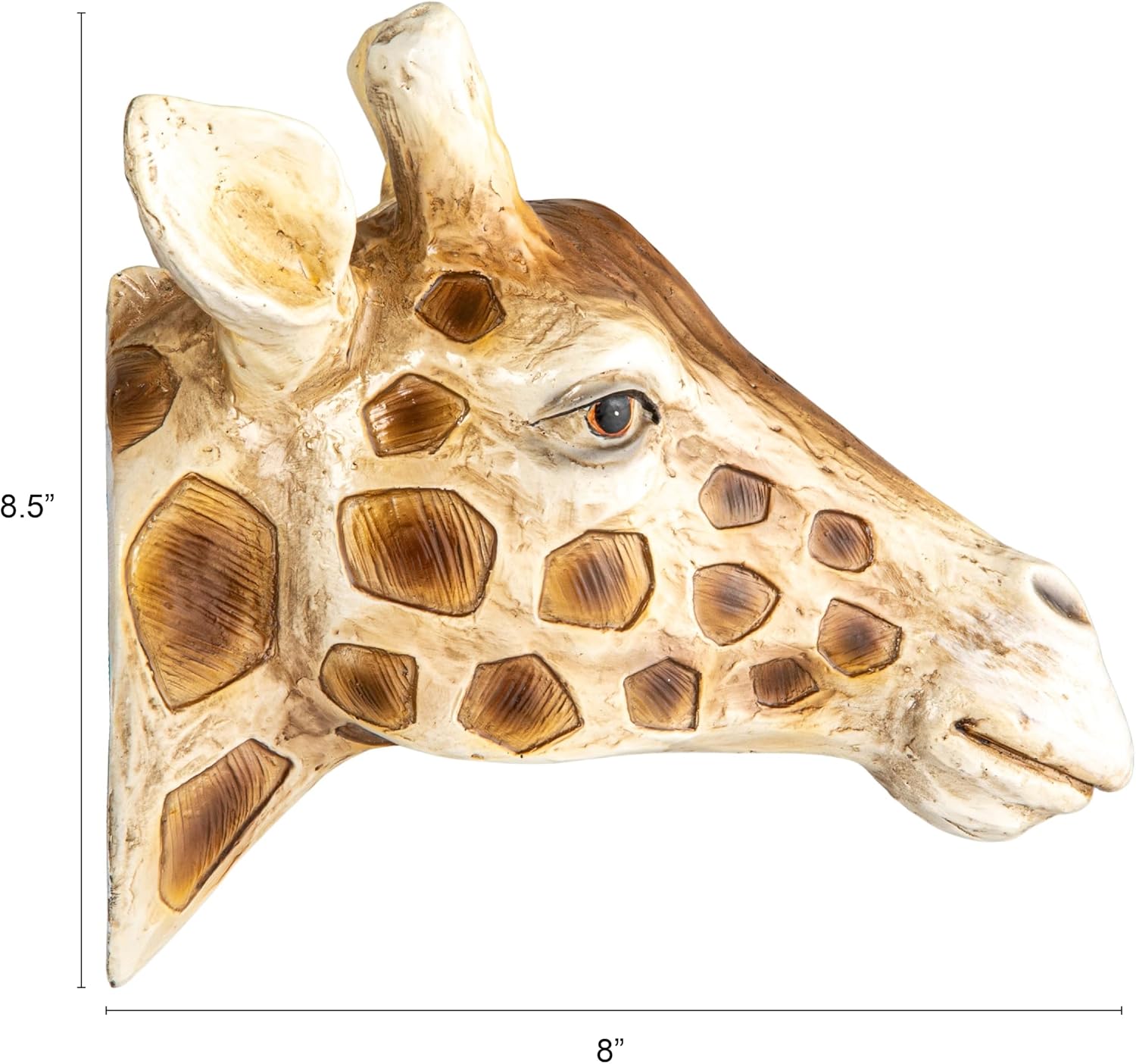 Creative Co-Op Resin Giraffe Head Wall Vase, Cream Color and Brown
