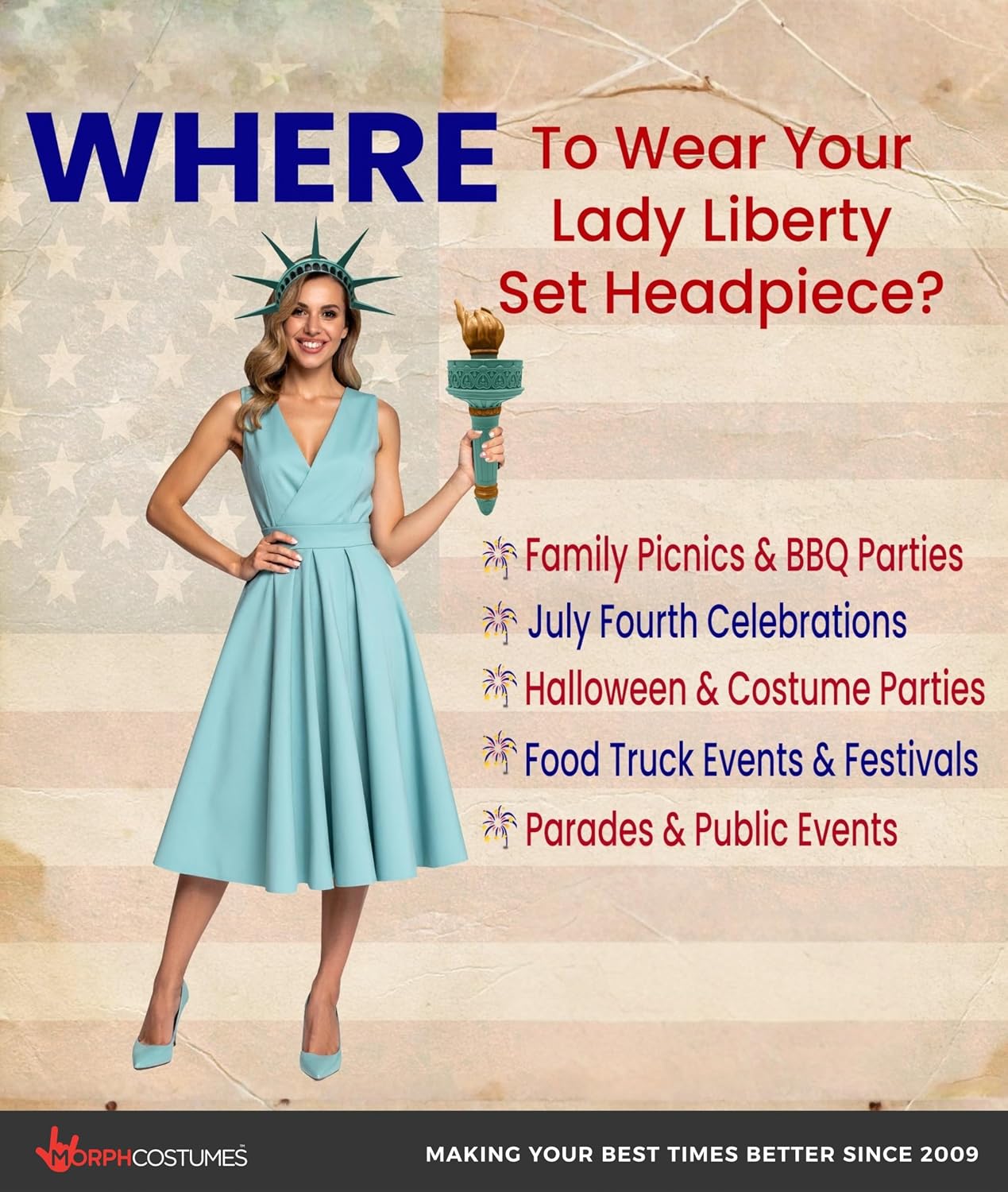 Nicky Bigs Novelties Statue of Liberty Crown Headband, Statue of Liberty Torch, Statues of Libertys Costume Accessories For Women