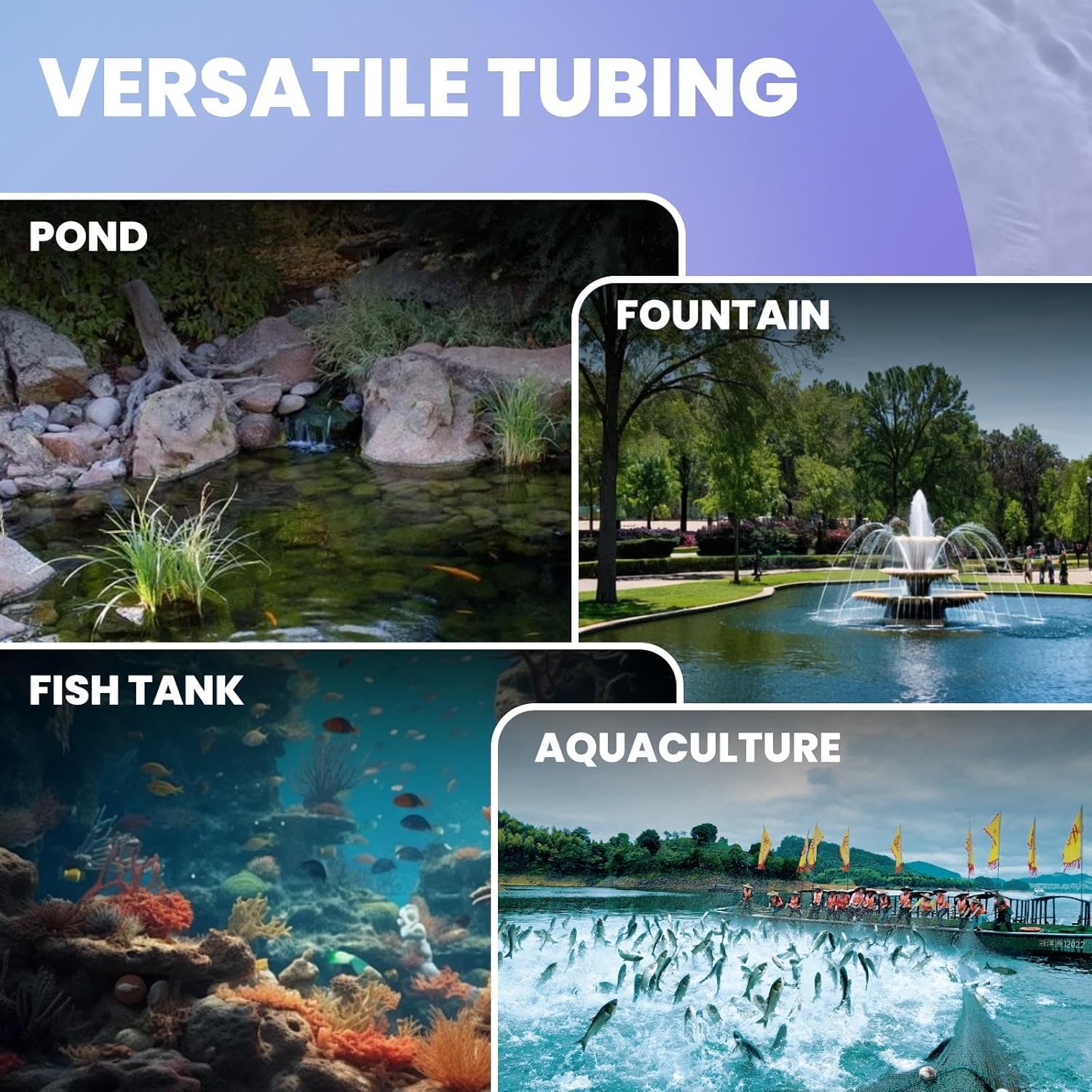 100 FT Weighted Aerator Hose Kit, Self Sinking Aeration Hose 3/8 Inch with 4 Stainless Steel Clamps & 4 Menders, Weighted Design for Stable Sinking for Water Features, Ponds & Garden Aeration