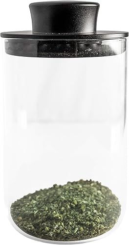 Miniatura 5 de Hanser | Tarro de almacenamiento de vidrio | Recipiente de vidrio hermético (9.5 fl oz) | Tapa de aluminio con anillo de sellado | Incluye cubierta