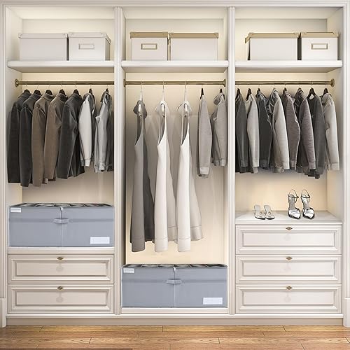 Miniatura 2 de LUVHOMEE Organizador de zapatos para armario, se adapta a 24 pares, contenedores de almacenamiento grandes para zapatos, contenedores plegables