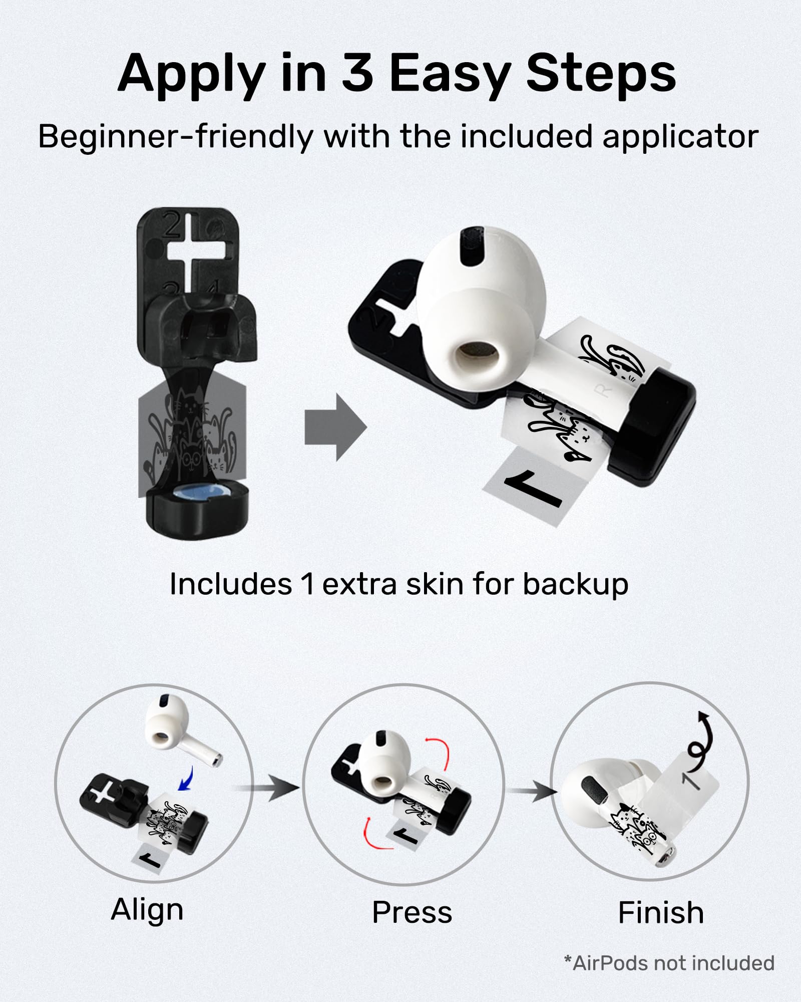 ROCKMAX for AirPods Pro 2 Skin Accessories, Black Cats Sticker