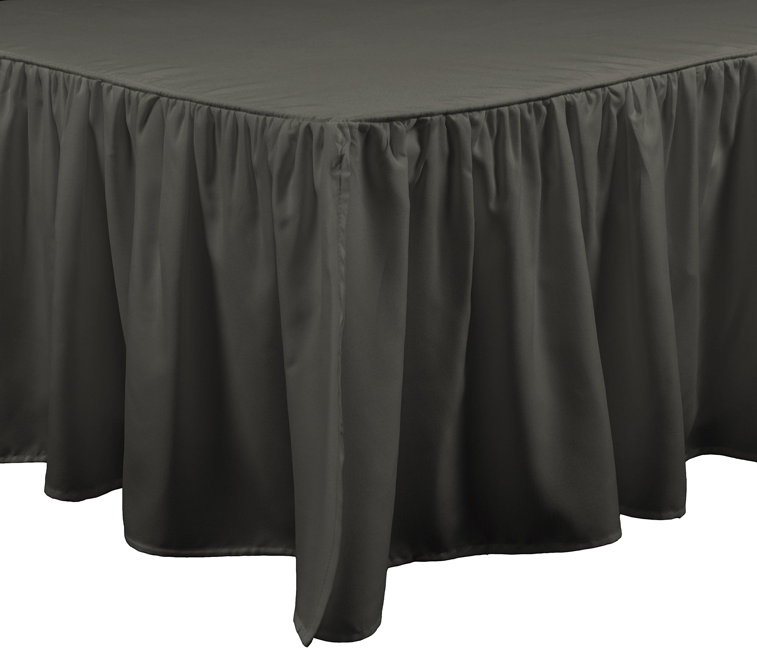 Brielle Essential Bed Skirt, Cal-King, Dark Grey