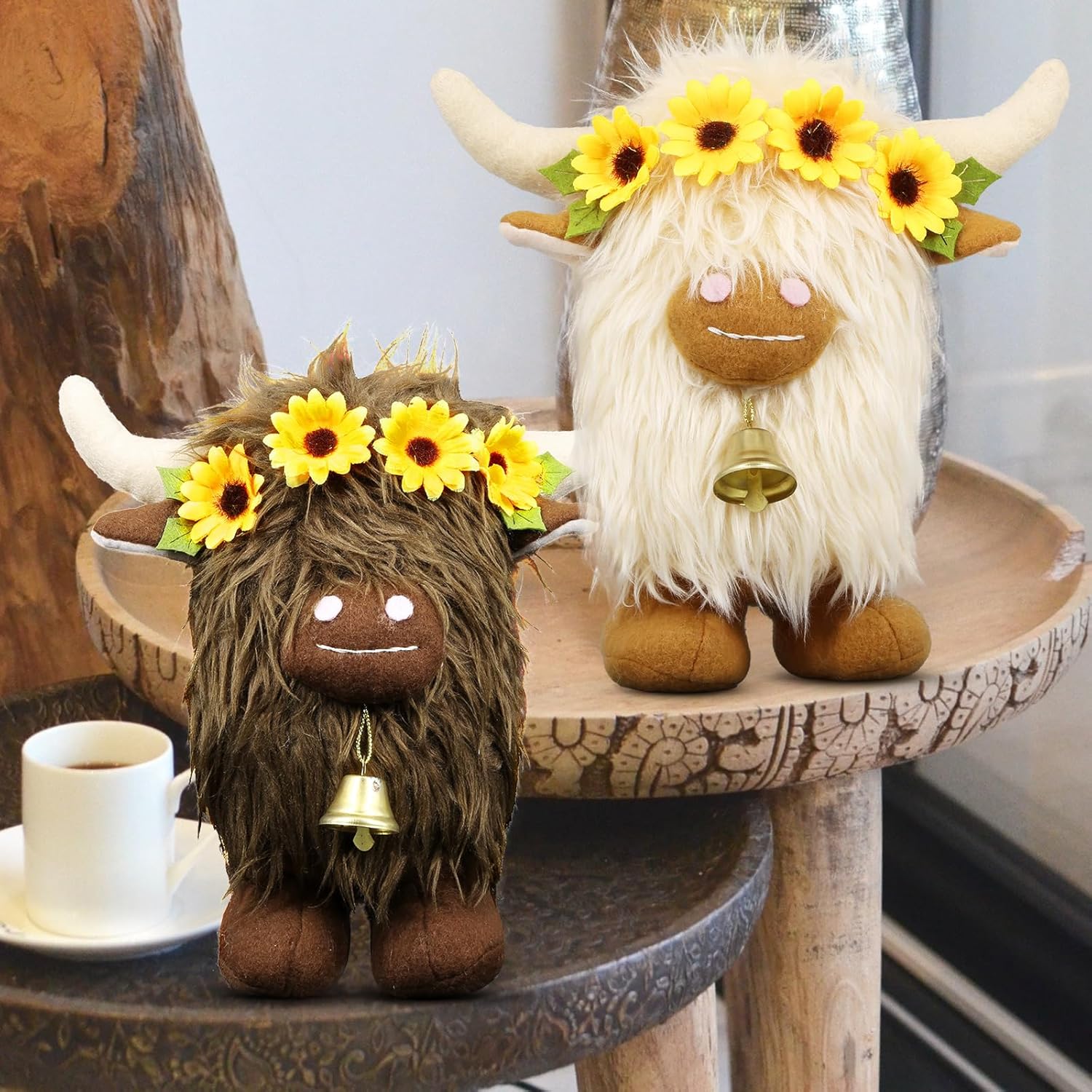Lovinland Highland Cow Decor - Spring Scottish Cow Plush Gnomes Decorations for Home - Stuffed Animal Plush Gnomes Doll - Image 7