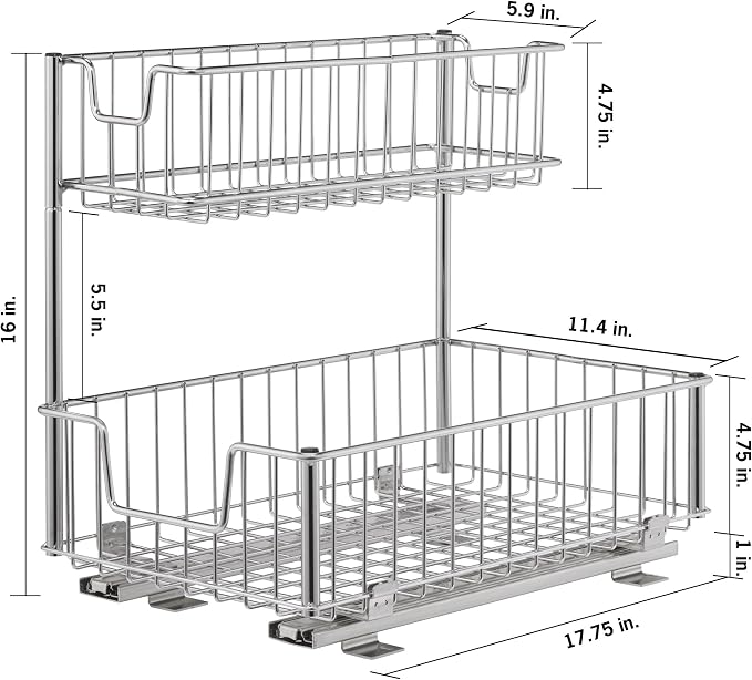 Organizador corredizo para debajo del fregadero 2 unidades 50 lb miniatura 2