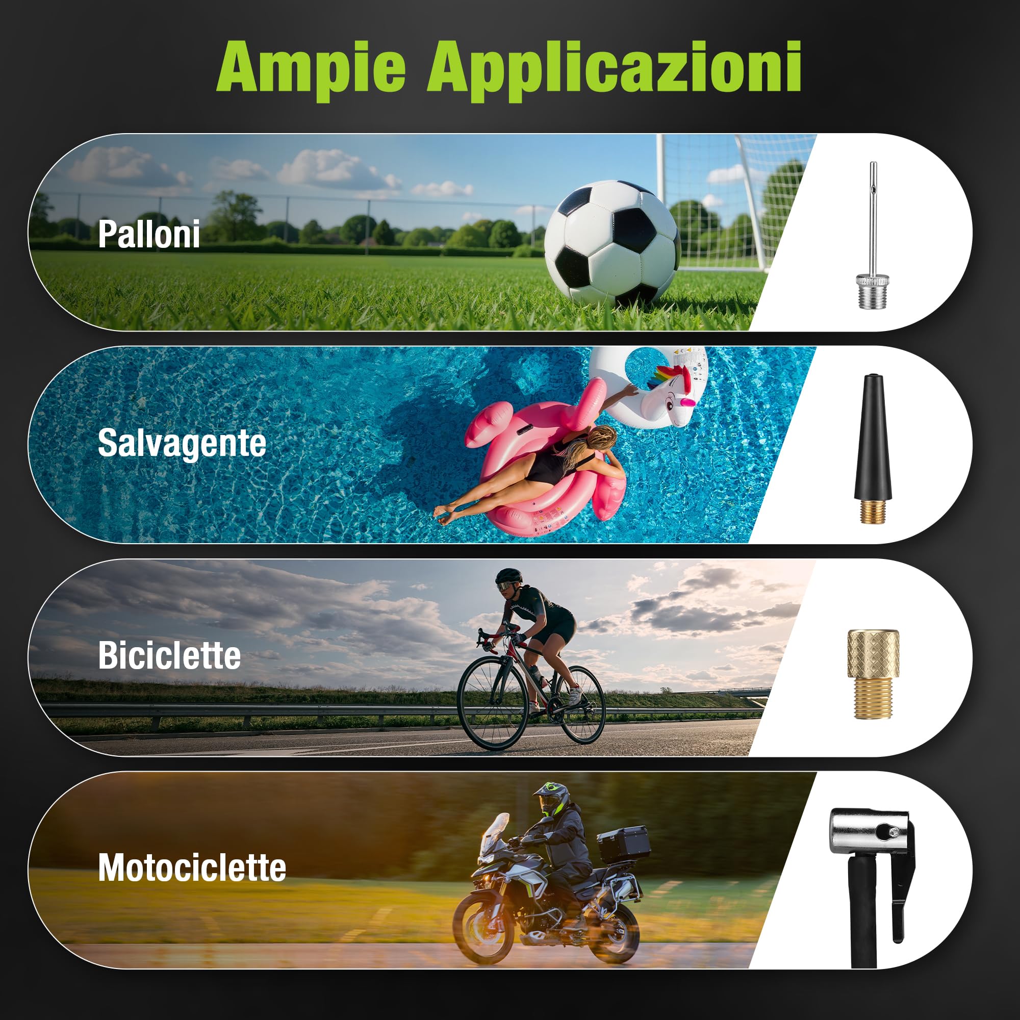 WORKPRO Mini Compressore Portatile 140 PSI, Pompa Elettrica Ricaricabile per Biciclette, Moto e Palloni, con Display LED e Luce Integrata