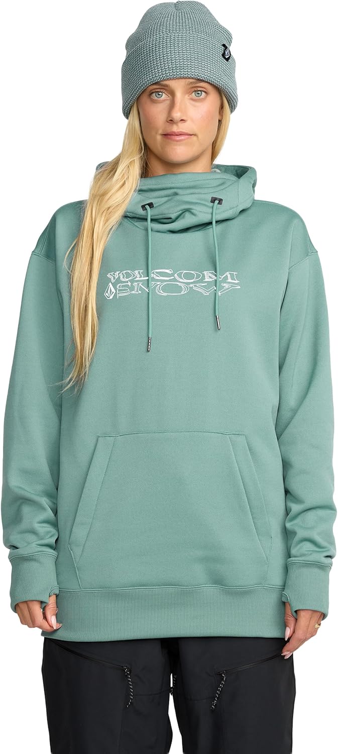 Volcom womens Hydro Fleece Riding Hoodie – Water-repellent Sweatshirt With Storm Hood & Thumbholes