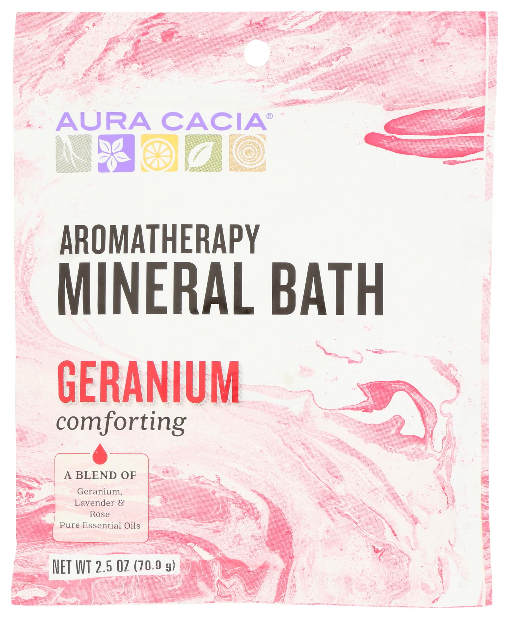 Aura Cacia Mineral Bath Comforting Geranium 2 5 Ounce