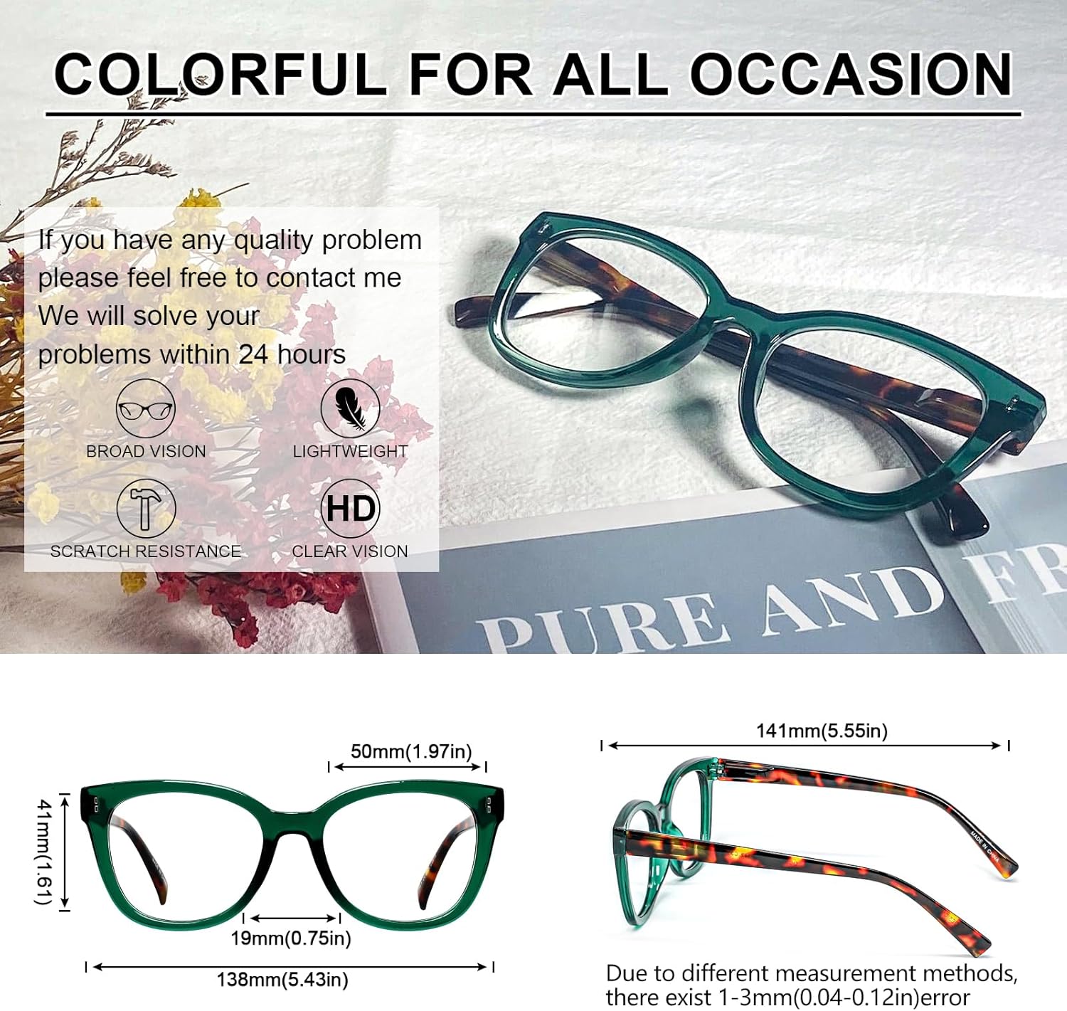 OCCI CHIARI Reading Glasses for Small Face Women Lightweight Readers - Image 5