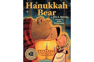 Festive Embroidered Corduroy Hanukkah Bear