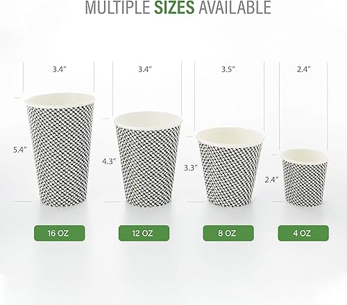 Miniatura 3 de Restaurantware Tazas de café desechables de 8 onzas, 500 tazas calientes de pared en espiral para café, tapas se venden por separado, tazas de café