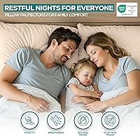 Vista 5 de Utopia Bedding Protector de almohada impermeable, con cremallera, paquete de 2, beige, estándar, funda de almohada a prueba de chinches, de 20 x 26