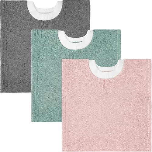 Foaincore 3 piezas de cobertura completa para niños pequeños, baberos de bebé, baberos absorbentes de algodón toalla de rizo para niños pequeños