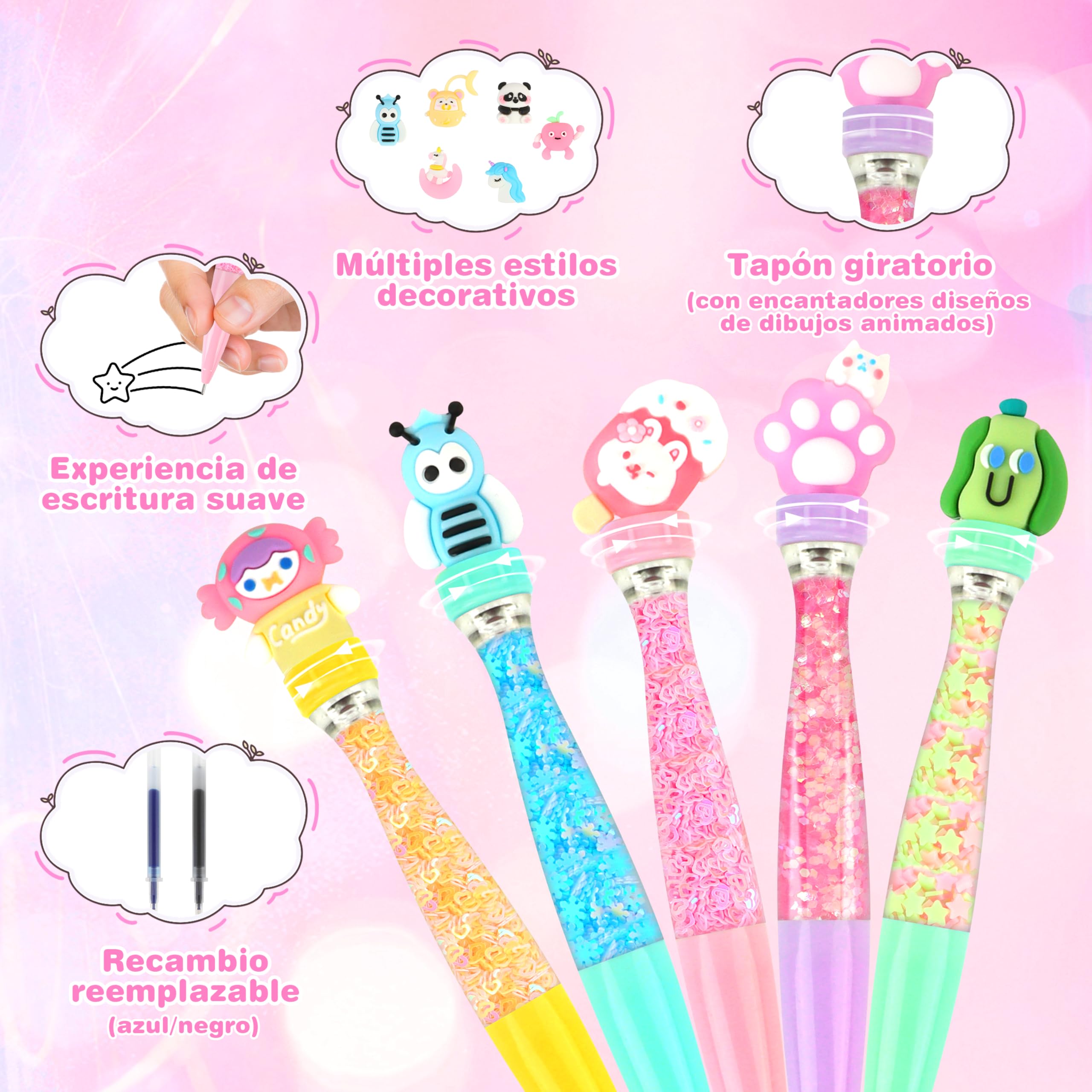 MOMOSTAR Kit de Creación de Bolígrafos, Laboratorio de Bolígrafos con 21 Plumas Personalizados, 80 PCS Kit Manualidades Niños, Juego Juguetes Creativo, Regalo Cumpleaños Navidad para Niñas 5 6 7 Años