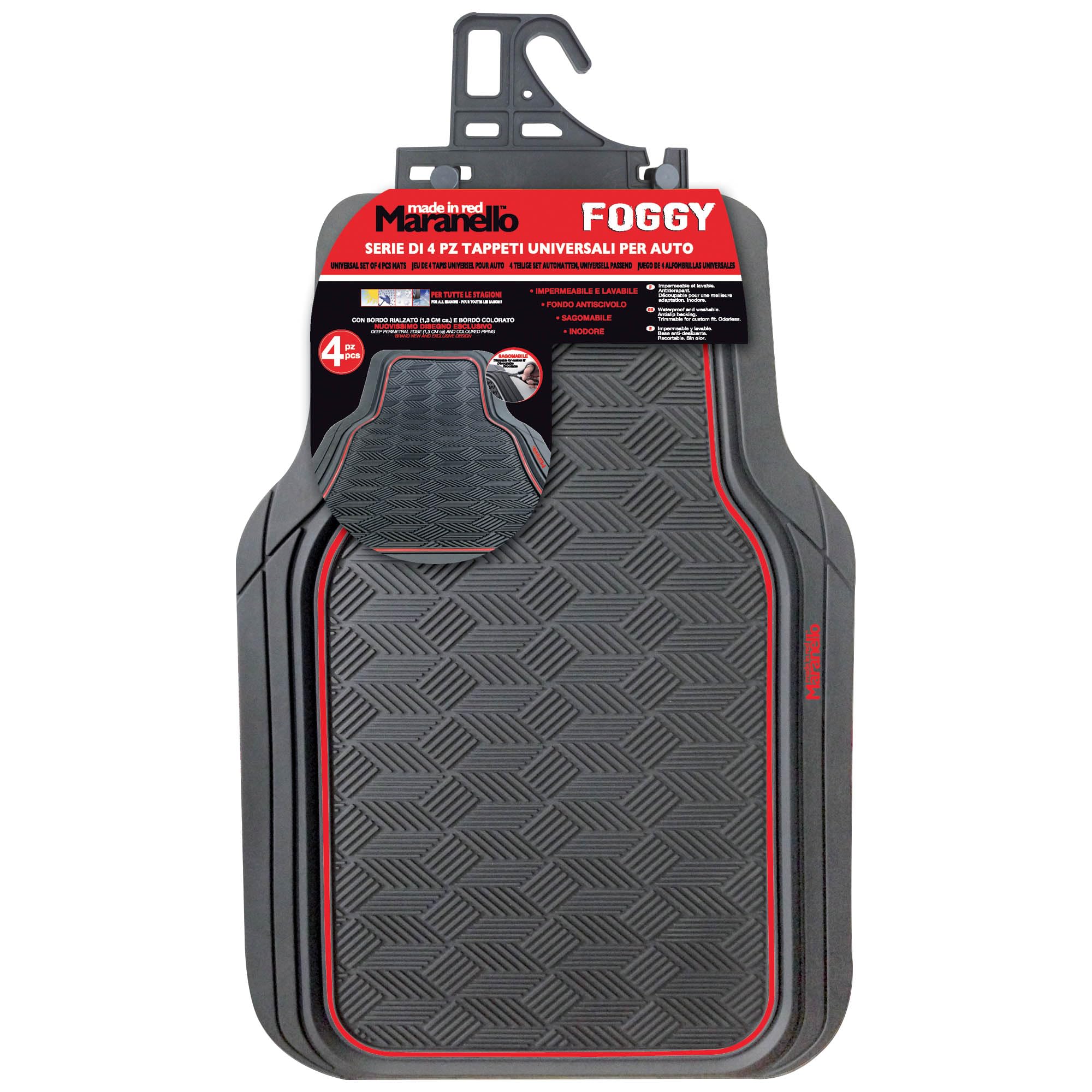Set 4 pz tappeti universali per auto in pvc Maranello – FOGGY