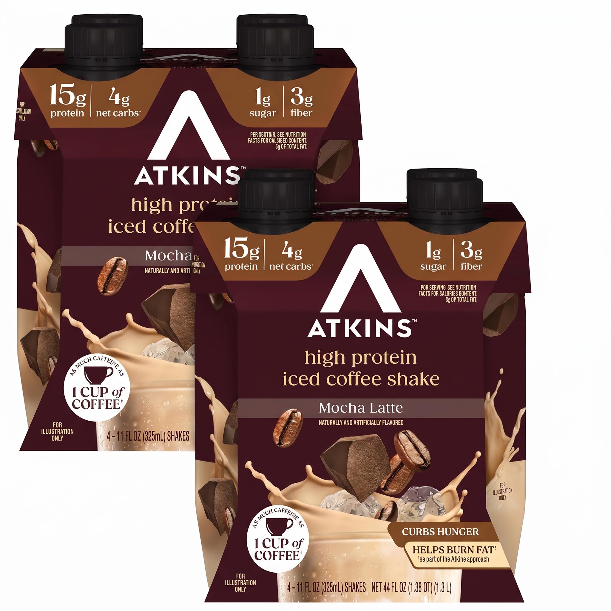 Atkins Mocha Latte Iced Coffee Flavored High Protein Shake, 12 Count — Amazon image 11