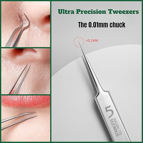 Miniatura 4 de Usiveinborn - Removedor de puntos negros mejorado, pinzas Usiveinborn para puntos negros, pinzas profesionales mejoradas para eliminar puntos