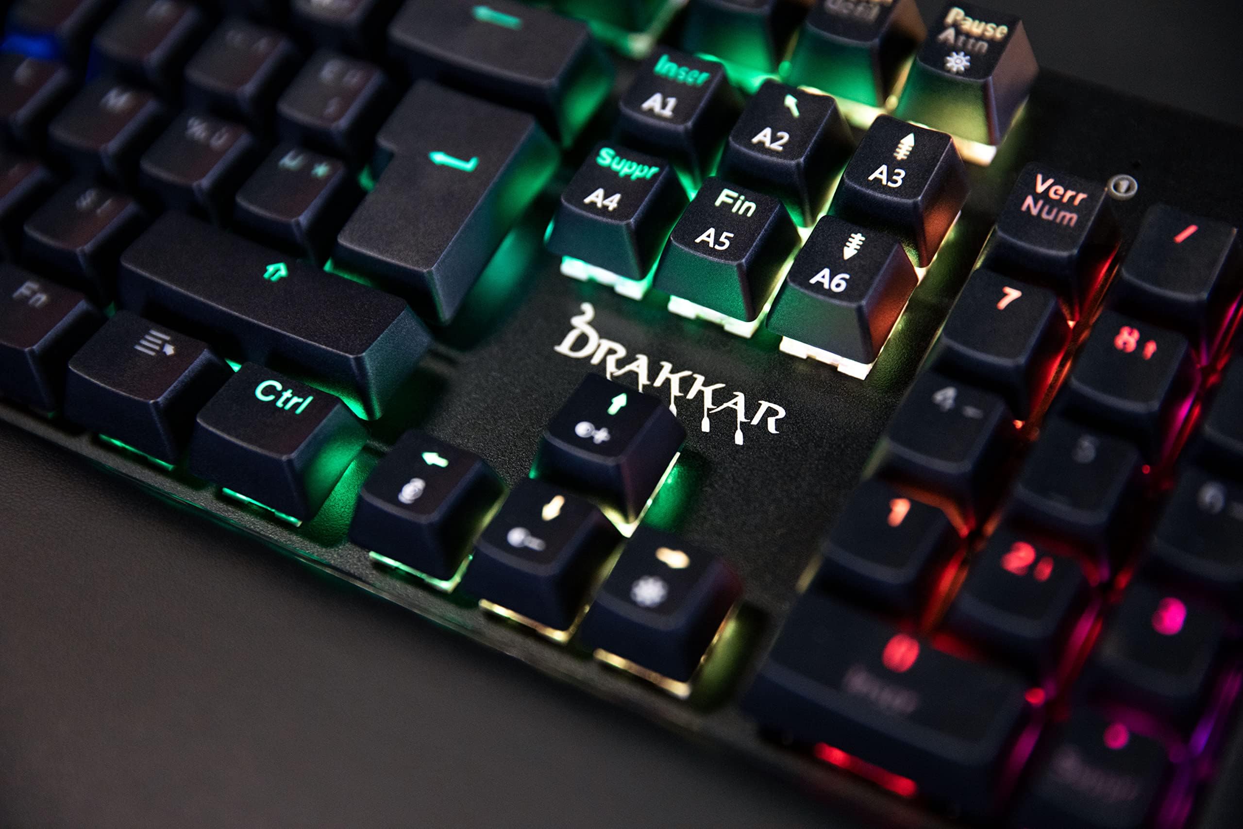 Konix Drakkar Tastiera gaming meccanica con cavo Helheim Elite AZERTY - Anti-ghosting completo - Retroilluminazione RGB