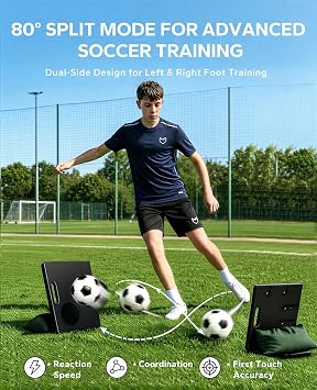 HAPBEAR 5-in-1 Soccer Rebounder Board 32x12, Foldable & Detachable