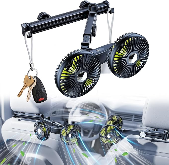 NIFBANG Dual Head Car Fan: A Versatile Backseat Solution for Precise Cooling