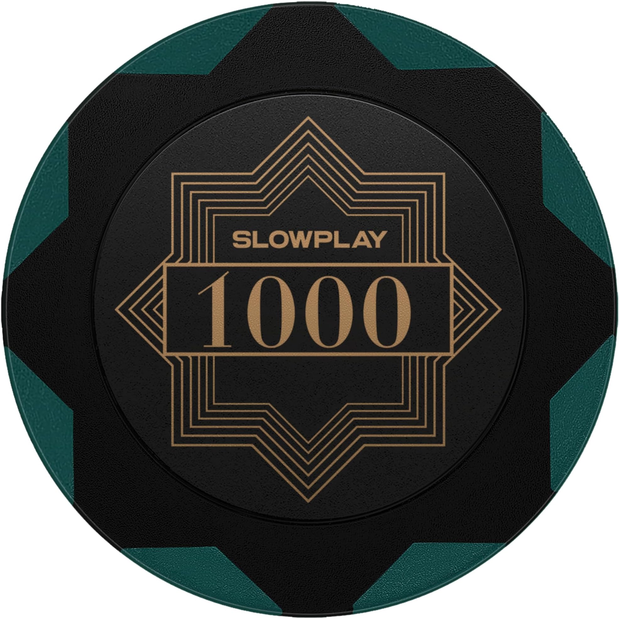 SLOWPLAY Nash Clay Poker Chips, 14 Grams Heavyweight Clay Composite, 40mm Large Chips in Bulk, Pack of 50 with Denomination of 1000