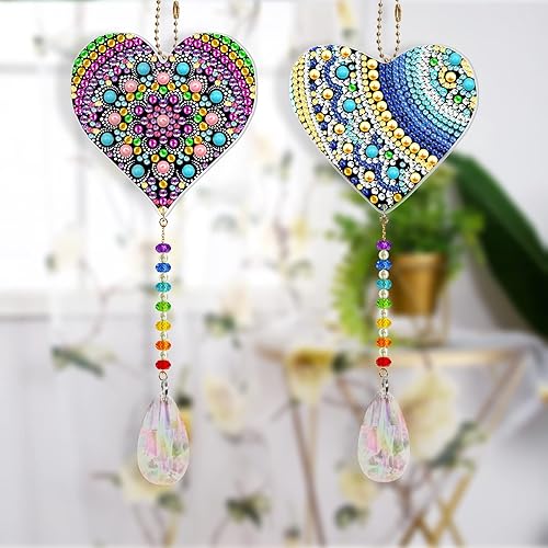 Miniatura 3 de 2 colgantes de diamantes de imitación de acrílico para bricolaje, con cuentas de dibujo, manualidades, atrapasoles de sol de doble cara, kits de