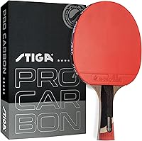STIGA Pro Carbon + Raptor Table Tennis Racket - 7-Ply Carbon Blade, Tournament Speed 99 Spin 100 Control 80