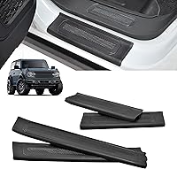 Vista 1 de KEWISAUTO - 4 protectores de umbral de puerta para Bronco 2021-2023, protectores de umbral de puerta de elastómero termoplástico antiarañazos
