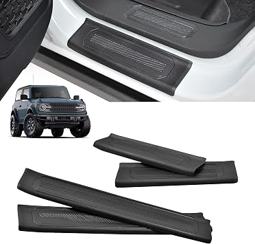 TPE Door Sill Guards Protectors for 2021-2023 Ford Bronco | 4PCS, with 3M Adhesive, Not for Bronco Sport, Door Entry Guards Protectors, Scuff Plate Cover, for Ford Bronco Accessories