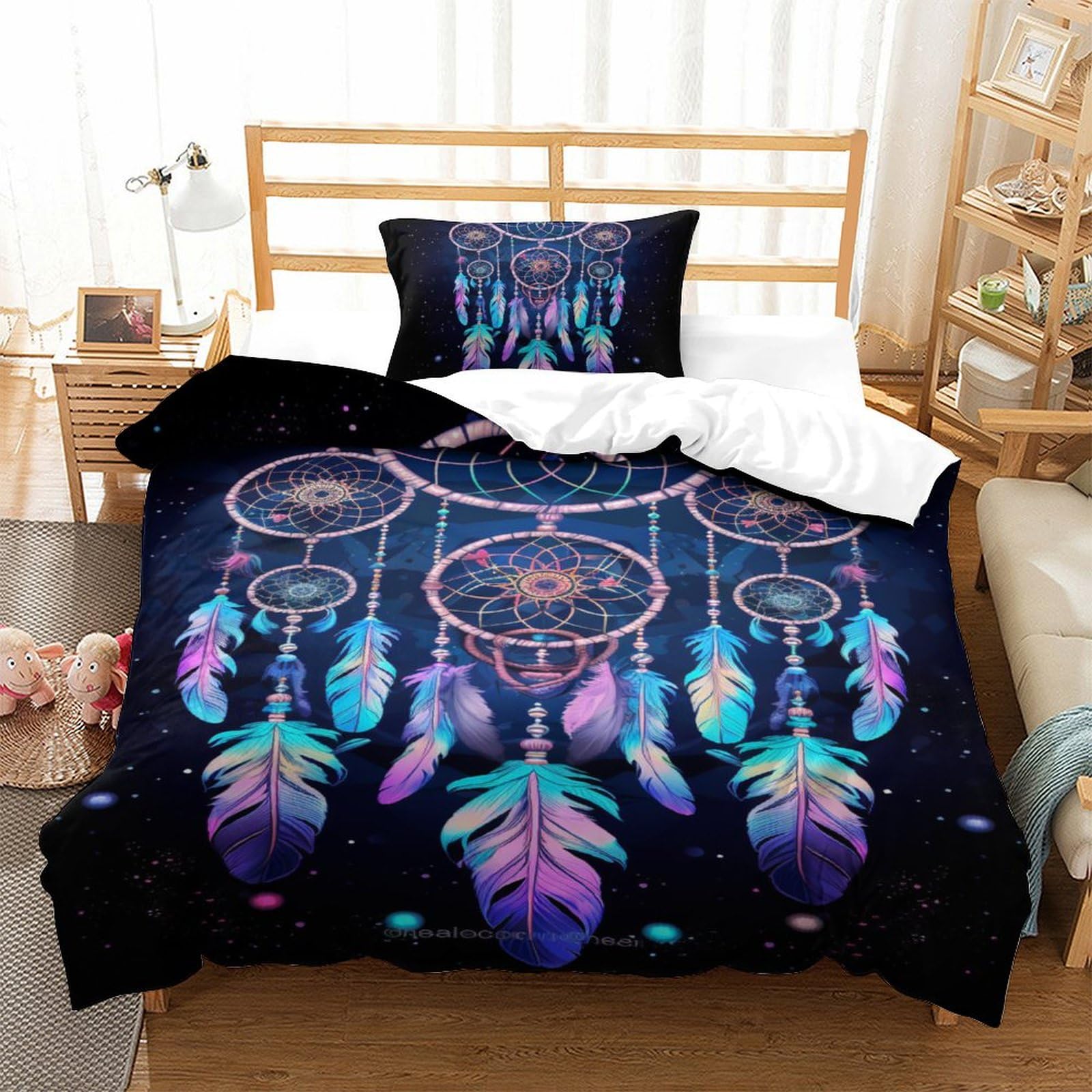 Housse de couette 135x200 cm avec fermeture éclair pour lit single