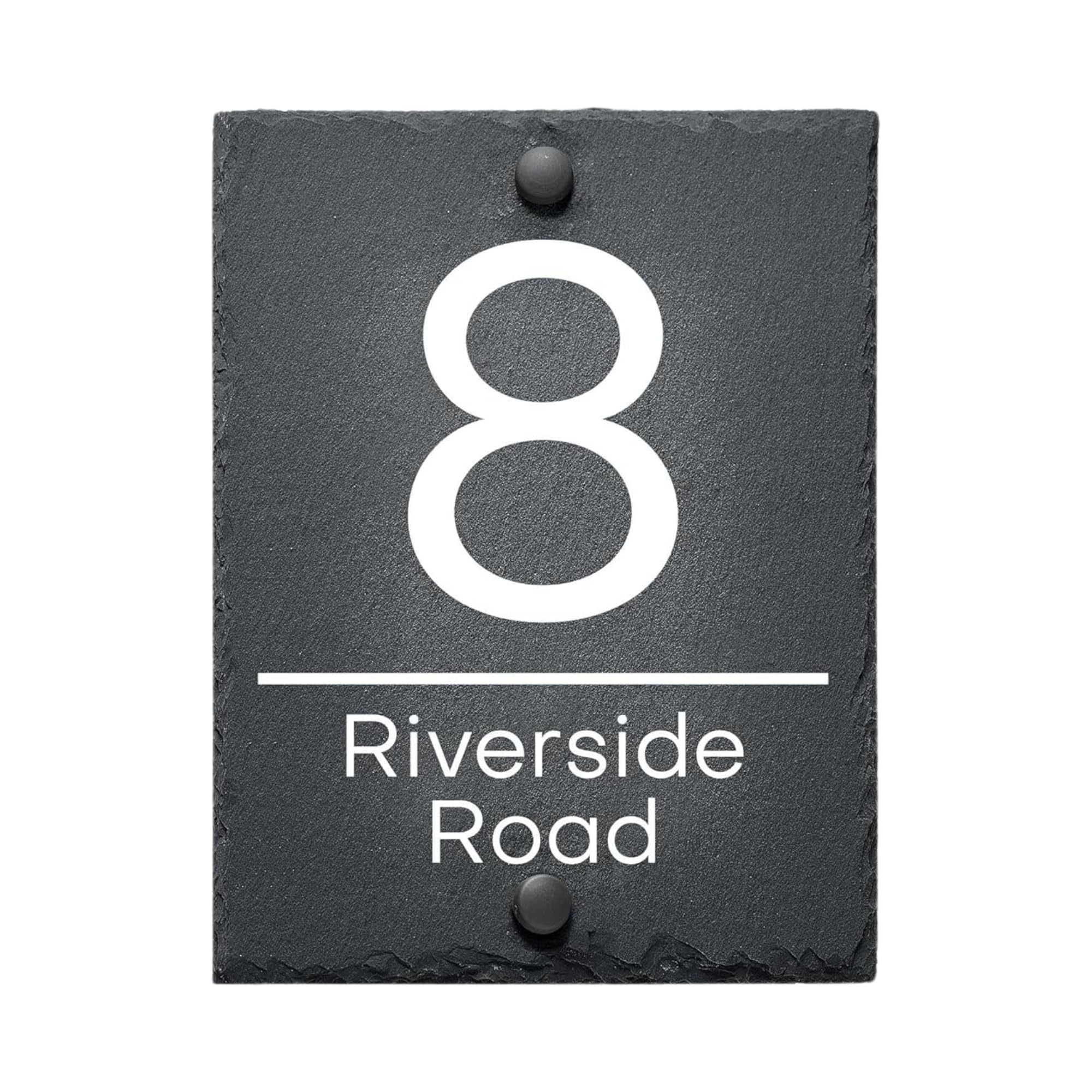House Signs Direct | Bespoke Slate House Sign | Rustic Grey House Number Plaques | Personalised Home and Door Number Plaques for Wall, Easy Install House Signs for Outside