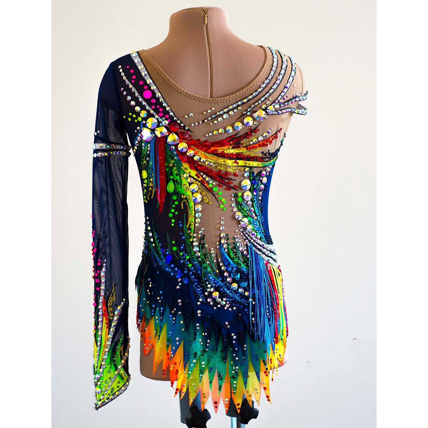Justaucorps Gymnastique Rythmique Femme Body De Compétition Scintillant pour Fille Fait Main Robe De Patinage Artistique Déguisement De Patinage sur Glace Jupe De Patin À roulettes