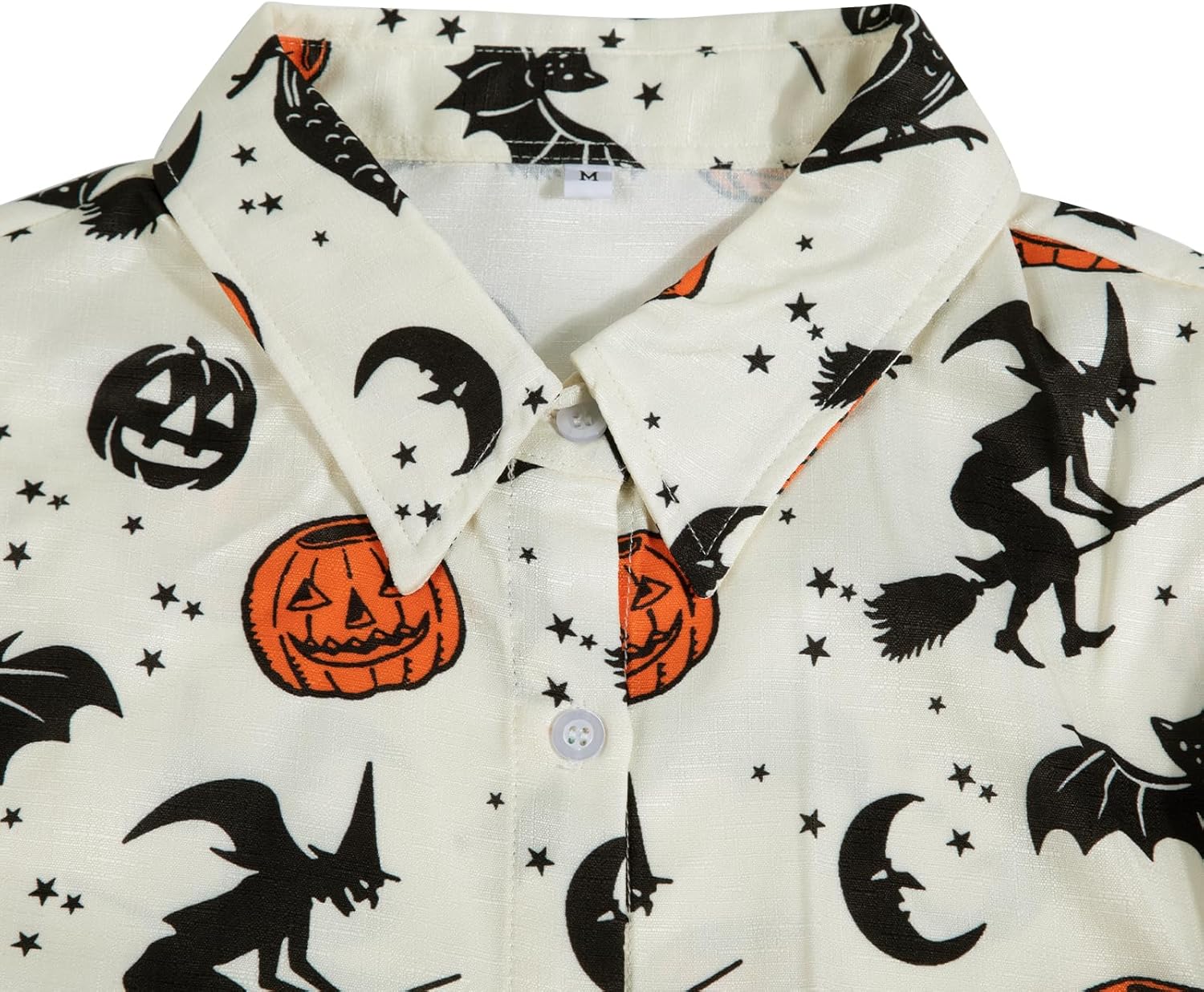 Halloween Shirt Women Hocus Pocus Shirt Halloween Witch Tee Pumpkin Graphic Shirt Long Sleeve Button Down Blouse - Image 5