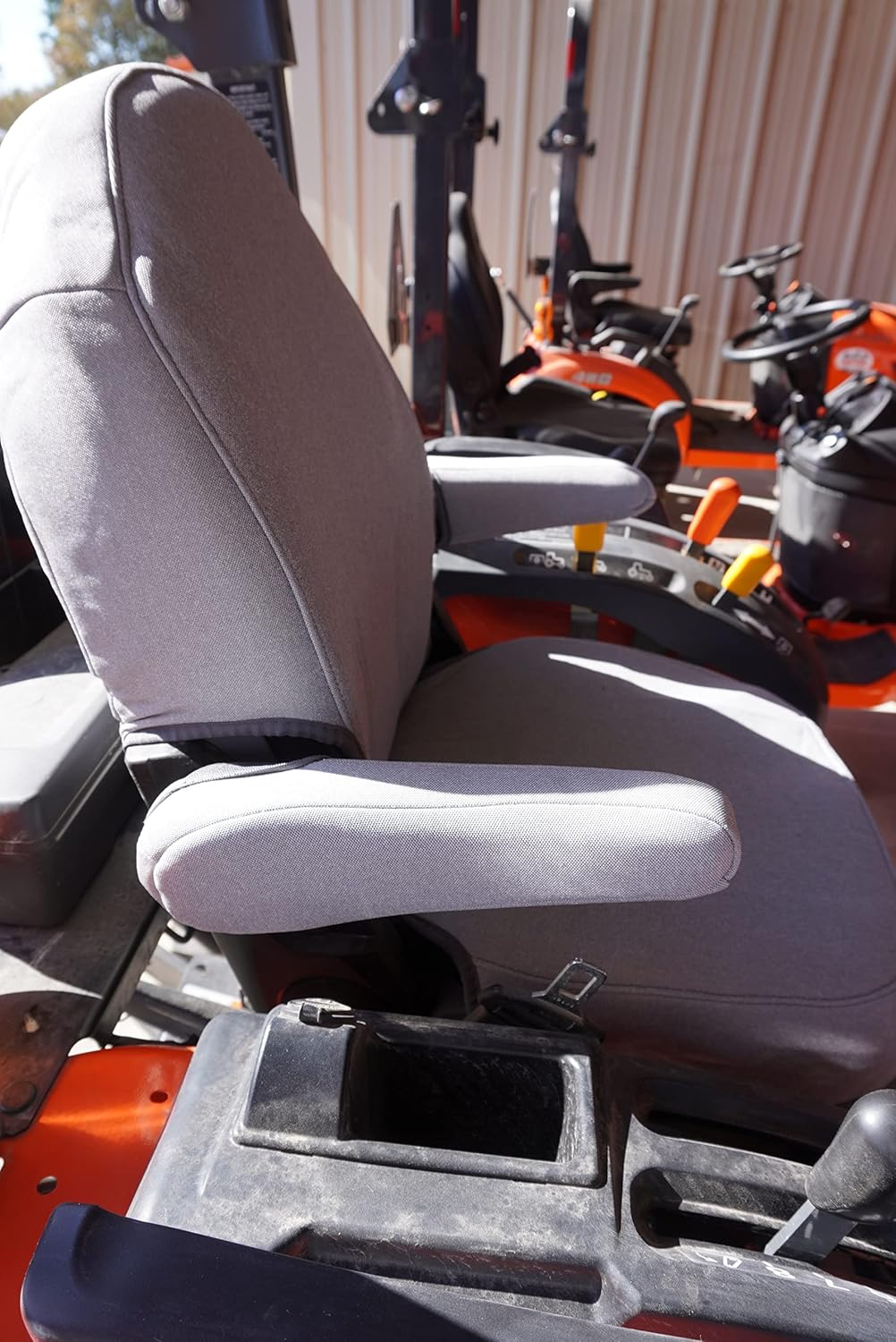 Durafit Seat Covers, Seat Covers for Tractor L3240, 3560,L3940,L4060,L4240,L4740,L5040,L5240,L5460,L5740,BX2370,BX23S,BX25D,LX3310,L3560 Cab,L6060 Cab Series KUBOTA Tractors in Tan Velour