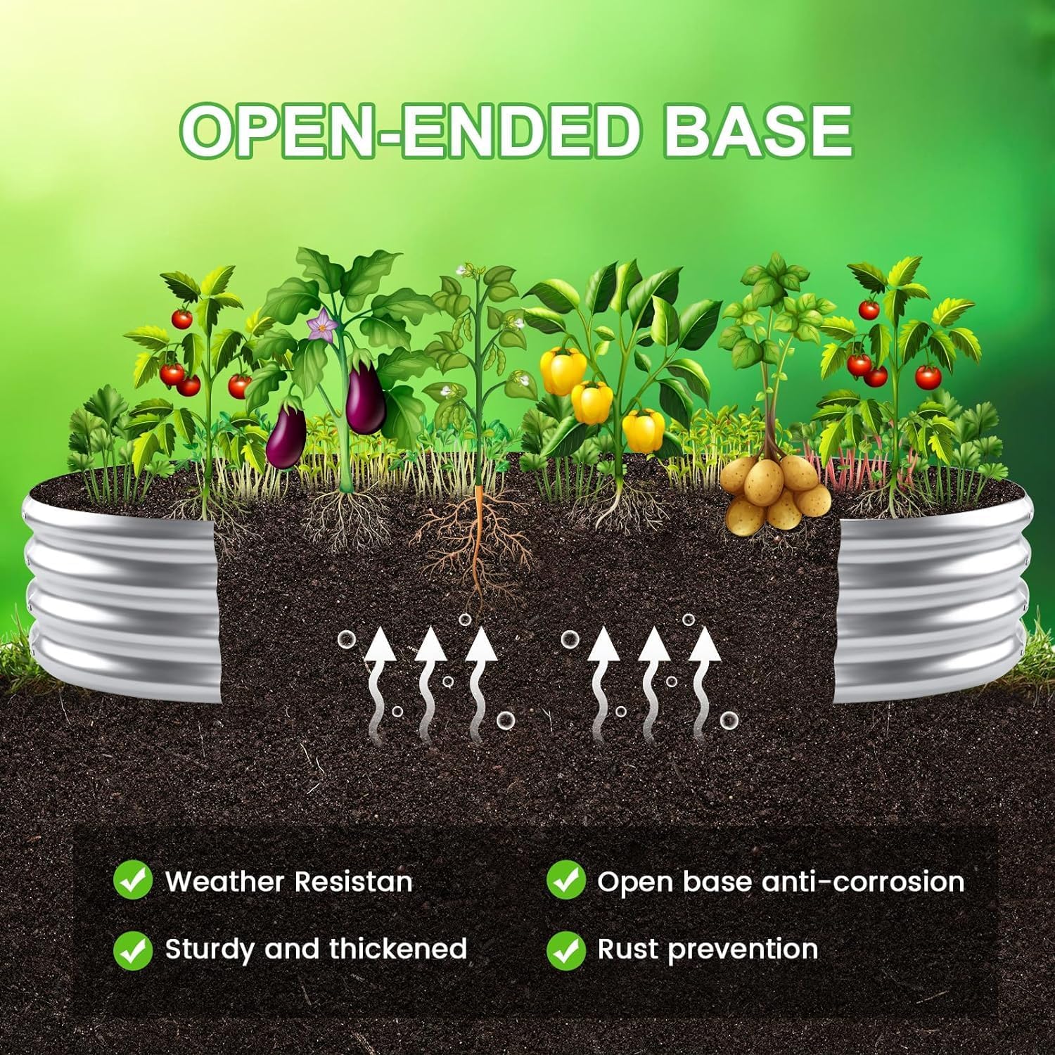 AHEONLAR 2 Pack 4x2x1ft Galvanized Raised Garden Bed Kit, Oval Large Metal Planter Box, Sturdy and Durable, Garden Boxes Outdoor Raised for Vegetables, Fruits, Flowers and Herbs(Silver)