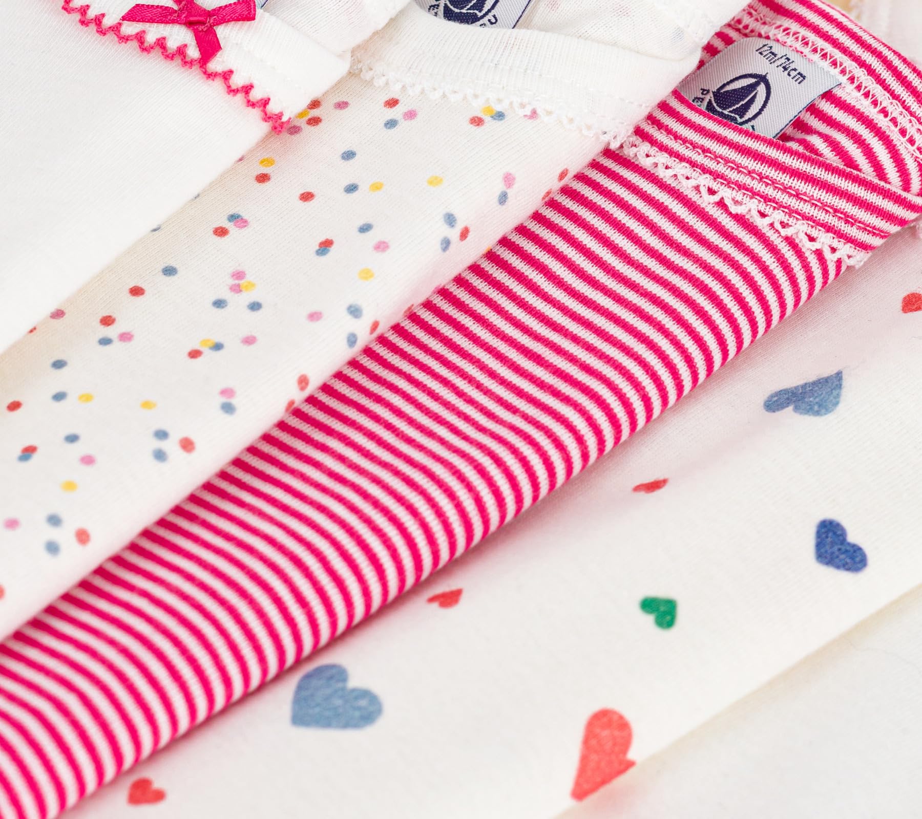 Petit Bateau Lot De Bodies Manches Longues En Coton Imprimé Cœurs Bébé A0e8z00 Biancheria intima GIORNO Bimba 0-24 (Pacco da 5)