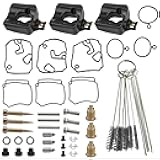 JLM MARINE 6H4W009304 Carburetor Rebuild Kit Bundle with Cleaning Brush for Yamaha 40 50 HP Outabord Engines Carb Kit 6H4-W0093-03 18-7768