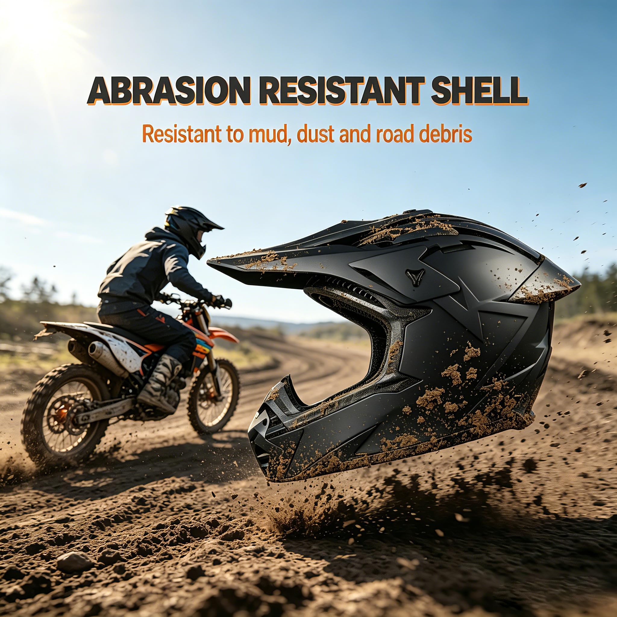 Zestaw kasku motocrossowego z goglami, rękawiczkami i kominiarką; kask pełnotwarzowy do motocrossu, enduro, dirt bike, quada, supermoto
