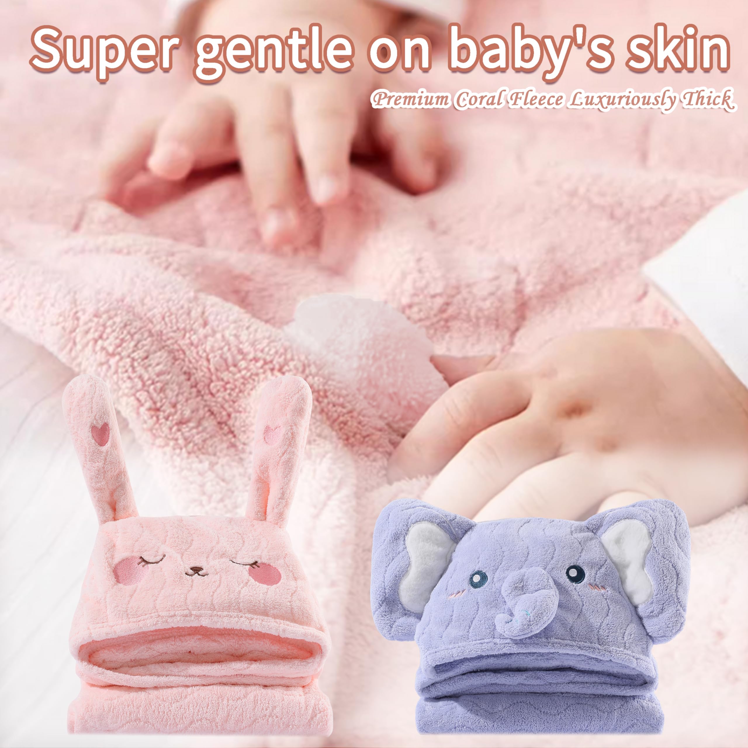 2 toallas de baño con capucha para niños pequeños y gruesas, 140 x 69 cm, toallas de baño con capucha para niña y niño súper absorbentes toallas con capucha de edad 1-5,