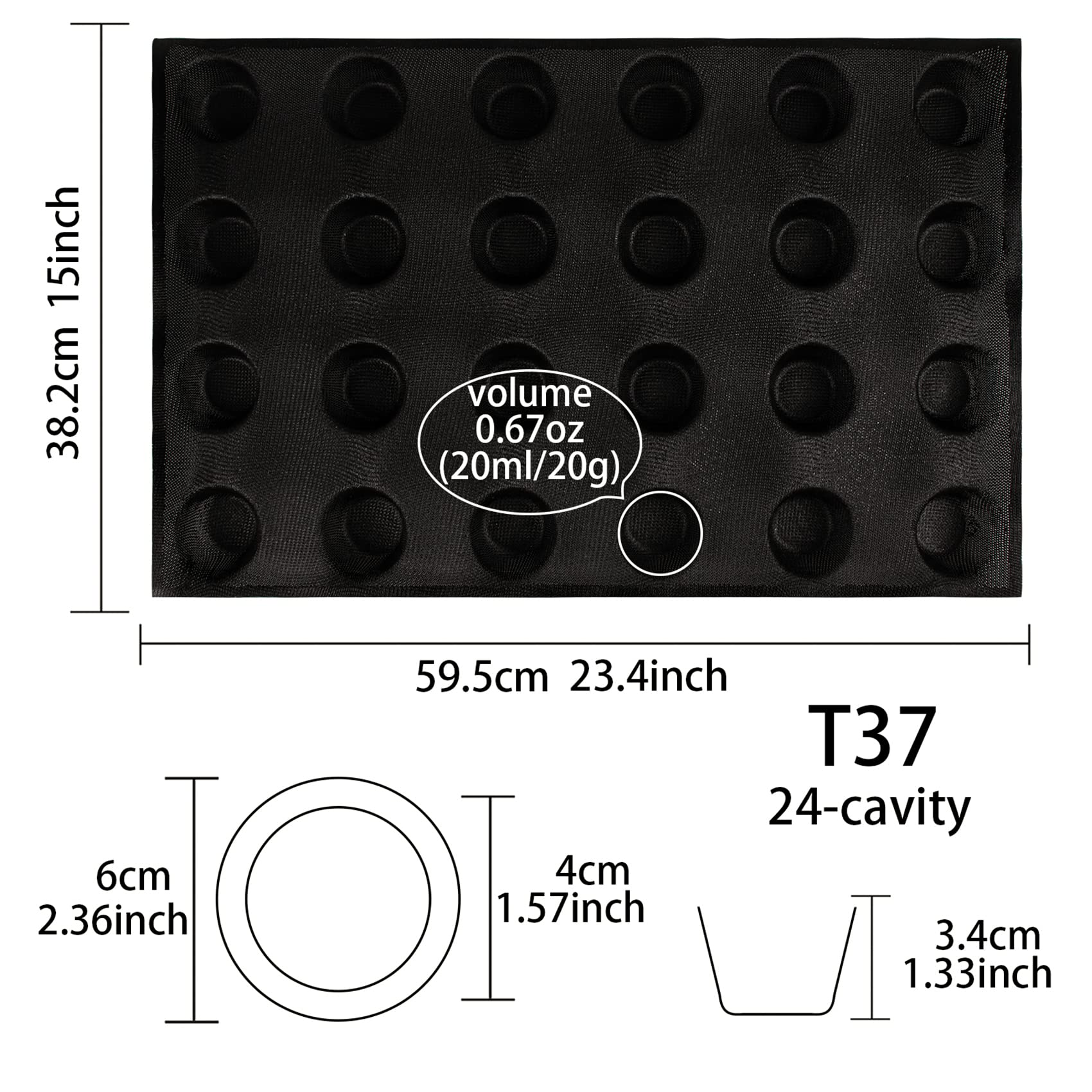 musykrafties Molde de silicona para panecillos de 24 cavidades, bandeja de pan redonda cónica, hoja de malla perforada