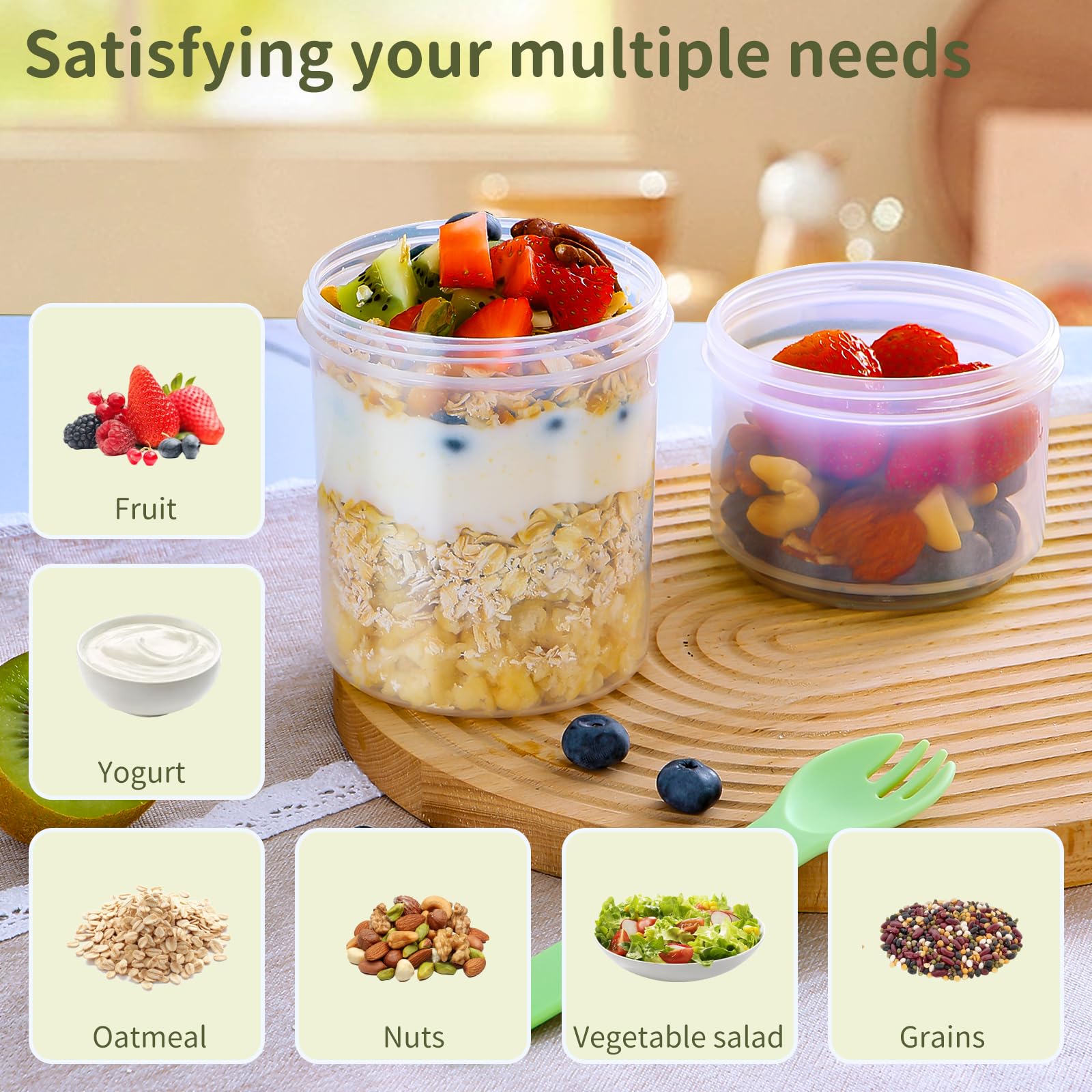 LUXEAR Confezione da 4 barattoli e contenitori per alimenti colorati
