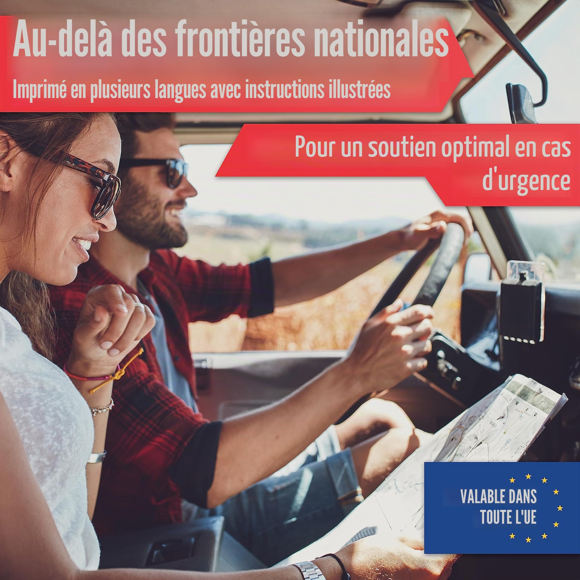 HELDENWERK Kit de premiers secours 3 en 1 pour voiture 2026 utilisable et testé dans toute l'Europe (conforme à la StVO) I Sac combiné de voiture avec gilet de sécurité, triangle de signalisation et
