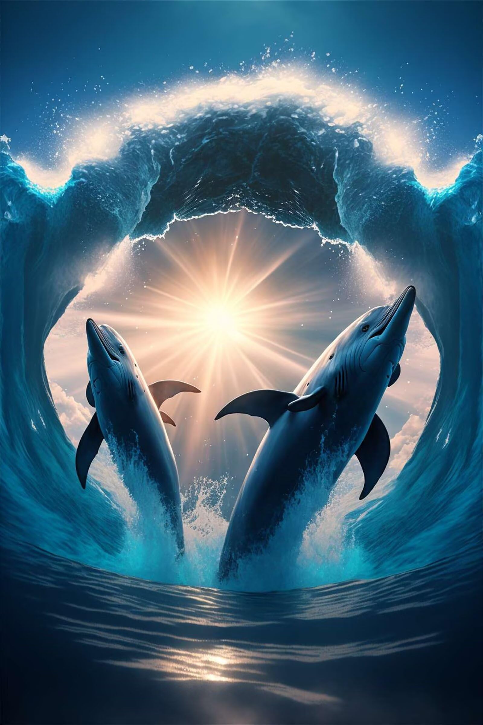 Drewniane puzzle, 52 x 38 cm Puzzle Sunshine Dolphin, puzzle dla dorosłych i dzieci 700 elementów, zabawka edukacyjna wyzwanie, puzzle prezenty dla kobiet i mężczyzn